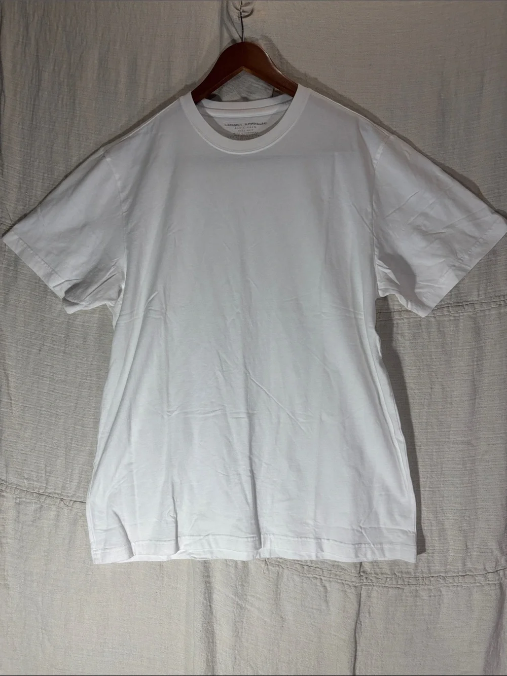 Vintage 90s Banana Republic White Blank Tee 100% Heavyweight Cotton XLT Tall EUC